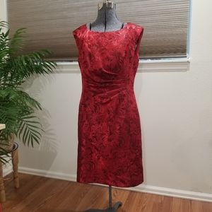 Tahari by Arthur S. Levine, Red Brocade, 8